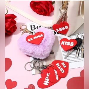 18pc set NW Valentine's Day Heart Shape Keychains Silicone  6 different sayings🥰